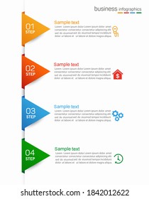 Vector infographic template with icons and 4 options or steps. Infographics concept for business. Can be used for presentations banner, workflow layout, process diagram, flow chart, info graph