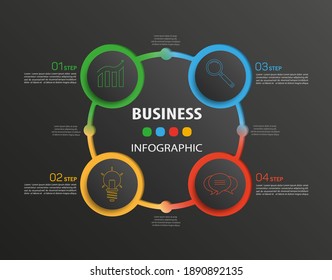 Vector infographic template with icons and 4 options or steps. Infographics concept for business