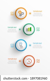 Vector infographic template with icons and 4 options or steps. Infographics concept for business 