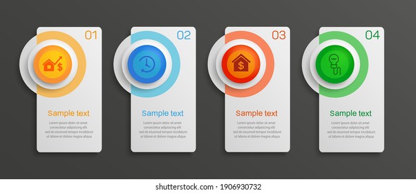Vector infographic template with icons and 4 options or steps. Infographics concept for business