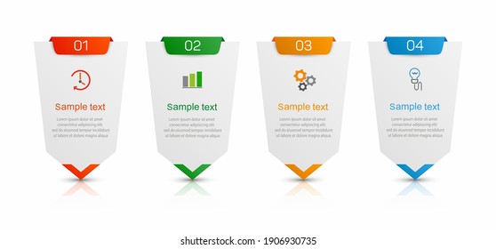 Vector infographic template with icons and 4 options or steps. Infographics concept for business