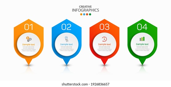 Vector infographic template with icons and 4 options or steps. Infographics concept for business