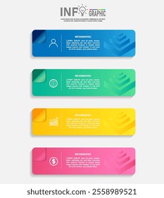 Vector infographic template with icons and 4 options. Business concept for info graphics, flow charts, presentations, web sites