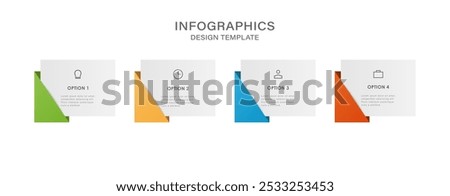Vector infographic template with icons and 4 options or steps.