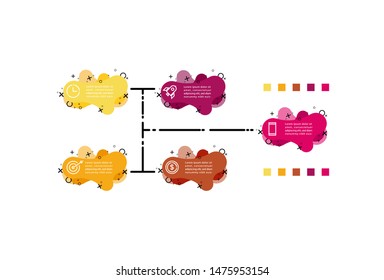 Vector Infographic Template with icons and 5 options or steps. For process diagrams, presentations, workflow layout, banners, info charts.