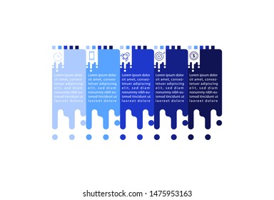Vector Infographic Template with icons and 5 options or steps. For process diagrams, presentations, workflow layout, banners, info charts.