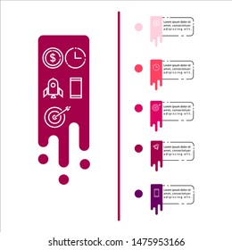 Vector Infographic Template with icons and 5 options or steps. For process diagrams, presentations, workflow layout, banners, info charts.