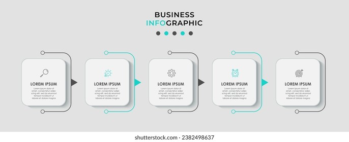 Vector infographic template with icons and 5 options or steps. Infographics for business concept. 