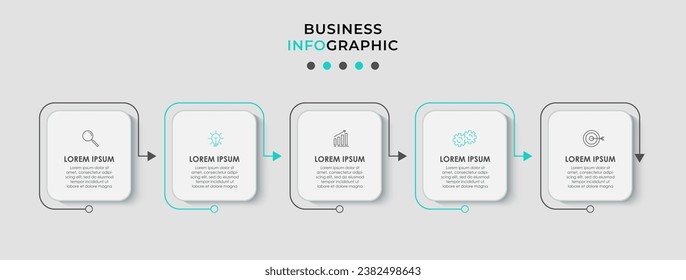 Plantilla de infografía vectorial con iconos y 5 opciones o pasos. Infografía para el concepto de negocio. 