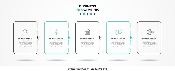 Vector infographic template with icons and 5 options or steps. Infographics for business concept. 