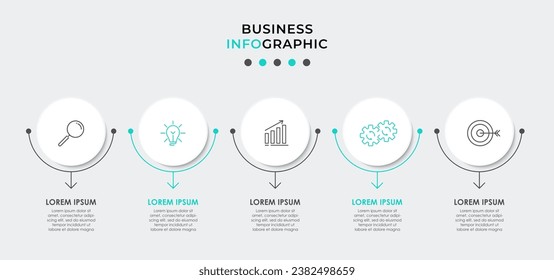 Plantilla de infografía vectorial con iconos y 5 opciones o pasos. Infografía para el concepto de negocio. 