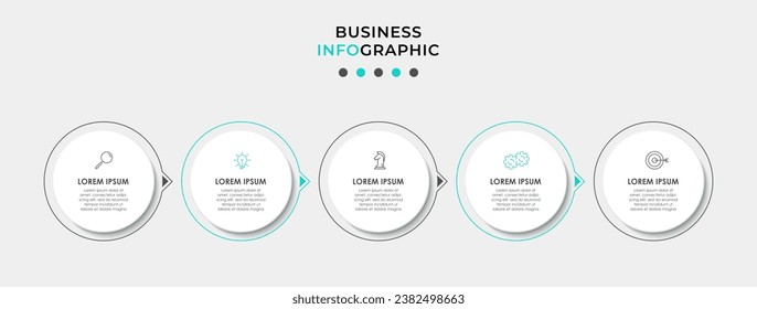 Vector infographic template with icons and 5 options or steps. Infographics for business concept. 