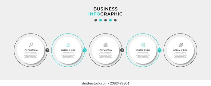 Vector infographic template with icons and 5 options or steps. Infographics for business concept. 