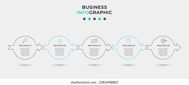 Vector infographic template with icons and 5 options or steps. Infographics for business concept. 
