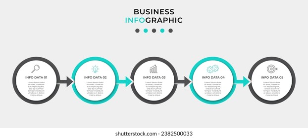 Vector infographic template with icons and 5 options or steps. Infographics for business concept. 