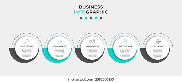 Plantilla de infografía vectorial con iconos y 5 opciones o pasos. Infografía para el concepto de negocio. 