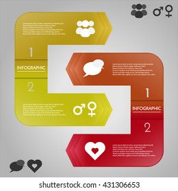 Vector infographic template with icons available for layouts or artworks. Business concept banners with four options.
