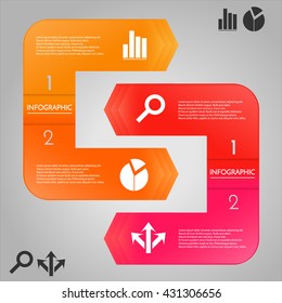 Vector infographic template with icons available for layouts or artworks. Business concept banners with four options.