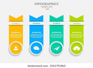Vector infographic template icons element with 4 options