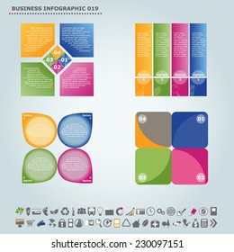 Plantilla de infografía de Vector: Infografía, infografía, diagrama y diseño de diagrama de flujo para presentación y negocios (Parte 19)