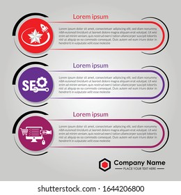 Vector infographic template with integrated circles. Business concept with options. For content, diagram, flowchart, steps, parts, timeline infographics, workflow, chart.