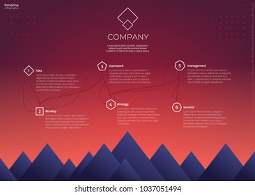 Vector Infographic template made from lines. Can be used for workflow layout, diagram, business step options, banner, web design.
