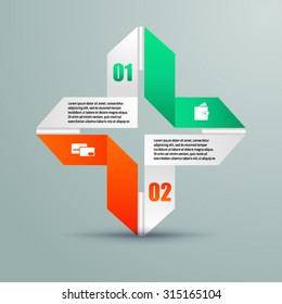 Plantilla de infografía vectorial hecha de líneas e iconos