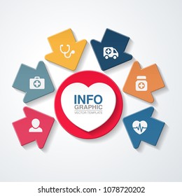 Vector infographic template for medical diagram, graph, presentation, chart, business concept with 6 options.