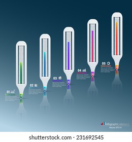 Vector infographic template with medical thermometers