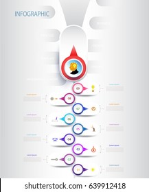 Vector infographic template with number 9 step, integrated circles. Business concept with options. For content, diagram, flowchart, steps, parts, timeline, workflow layout, chart,Vector illustration