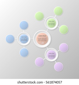 Vector infographic template on the grey gradient background. Three options 