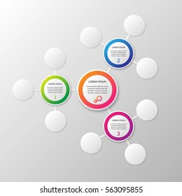 Vector infographic template on the grey gradient background. Three options