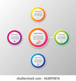Vector infographic template on the grey gradient background. Four options