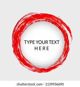 vector Infographic Vector Template Placement, circle hole with red crayon border