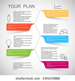 Vector Infographic Template with pointers for text on line
