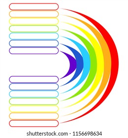 Vector infographic template for presentation or chart with rainbow colors. Business concept with 7 steps, parts or processes. 