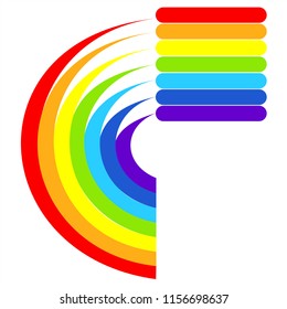 Vector infographic template for presentation or chart with rainbow colors. Business concept with 7 steps, parts or processes. 