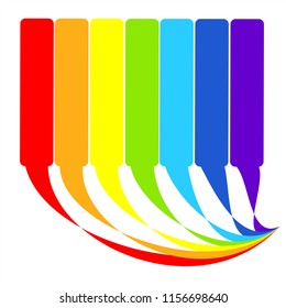 Vector infographic template for presentation or chart with rainbow colors. Business concept with 7 steps, parts or processes. 