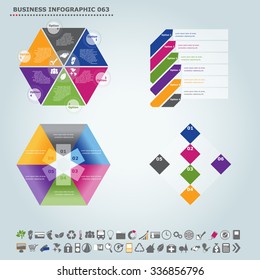 Vector infographic template (regular pentagon): Infographic, infochart , diagram & flowchart design for presentation & business (Part 63)