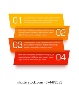 Vector infographic template. Set of transparent plastic banners. Translucent material design with numbers and text placeholders. Realistic origami paper craft.