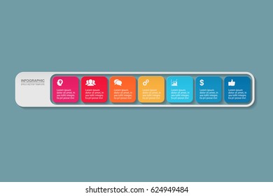 Vector infographic template, seven options.