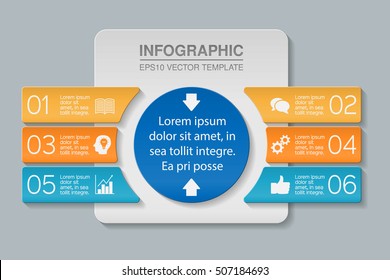 Vector infographic template, six options.