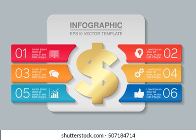 Vector infographic template, six options.