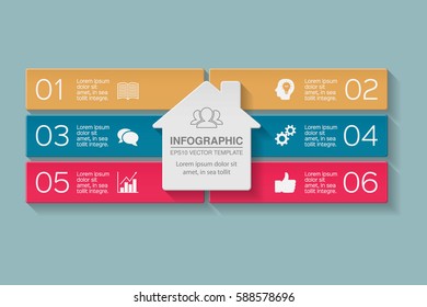 Vector infographic template, six options.