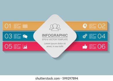 Vector infographic template, six options.