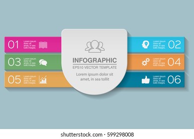 Vector infographic template, six options.