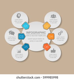 Vector infographic template, six options.