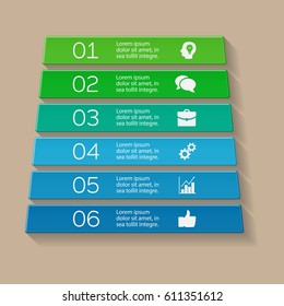 Vector infographic template, six options.