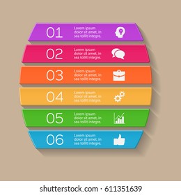 Vector infographic template, six options.