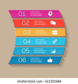Vector infographic template, six options.